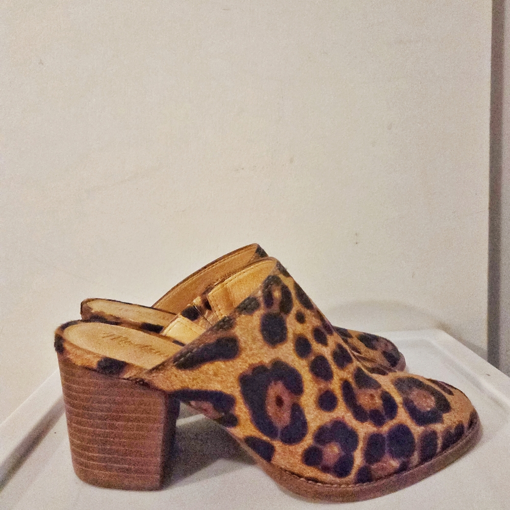 Madewell Harper Mules (Leopaed Calf Hair) | Size 5 M